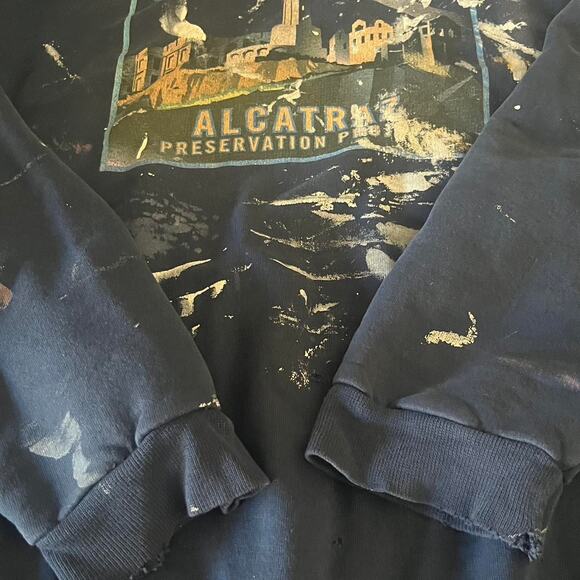 Vintage Hanes The Rock sweatshirt grunge paint markings - Picture 3 of 8